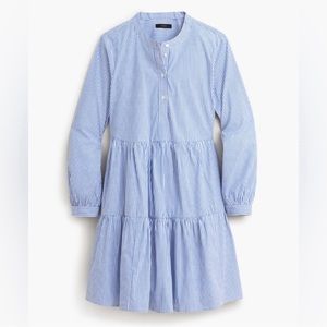 J. Crew Factory Banker Blue striped mini shirt dress - size XL